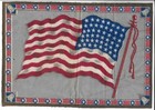Vintage Antique Cigar Tobacco Flannel Felt Usa 48 Star Flag 10 75  X 7 1 2 
