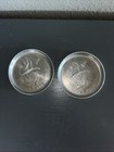 Vintage Aluminum Duck goose Bird Drink Coasters Or Ashtrays Set Of 2 Bar 1950   s