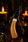 8 Inch Black Obsidian Dagger Wiccan Athame Ritual Knife Pagan Witchcraft Supply