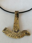 Rare Extremely Ancient Amulet Bronze Viking Pendant Hammer Artifact Authentic