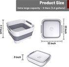 Collapsible Dish Basin With Drain Plug  9l 2 4gal  Capacity  Space 9l  Gray 