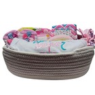 Mud Pie Girl First Birthday Gift Basket 8-pc Set - Bib  Shirt  Socks  Toy   More