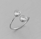 Round 0 04ct Simulated Diamond Womens Adjustable Toe Ring 925 Sterling Silver