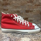 Vintage 1980s Converse Red Hi Tops Sneakers Made In Usa Size 10 5