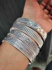 Set Of 4 Bangle Solid 925 Sterling Silver Beautiful Handmade Lovey Bangle  M1280