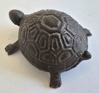Cast Iron Turtle Trinket Box  Key Holder  Coin Box With Removable Lid 4 x3 