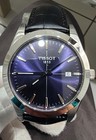 Tissot Gentleman Watch Blue Dial Black Leather Strap T127 410 16 041 01