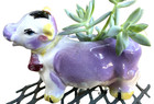 Vintage Purple Cow Creamer Succulent Pot Japan Kitchen Decor Farmhouse Kitschy