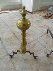 18th Century Antique Brass Fireplace Andirons 18 5  Tall