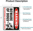 2 Pack Beware Of Dog Sign metal Rust Free Aluminum Warning Signs  Uv Coating  Re