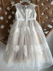 Davids Bridal Flower Girl Dress Size 3 Banded Lace Illusion Empire Waist 5 Layer