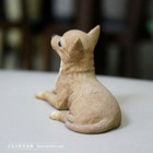Simulation Mini Lovely Chihuahua Dog Resin Figurine Statue Mini Pet Toy