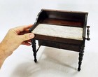 Antique Miniature Dry Sink With Marble Top And Towel Bar Turned Legs