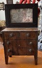 Vintage Antique Cigar Box Dresser With Mirror Primitive Dollhouse