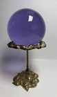 Purple Glass Ball Sphere With Brass Stand