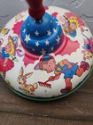 Vintage Ohio Art Co Tin Lithograph Spinning Toy Top Boy   Girl Garden Theme 