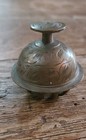 Vtg Or Antique Brass Indian Tibetan Elephant Claw Bell Etched Leaves Nice Sound 