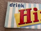Vintage Original   drink Hires Root Beer  Metal   Tin Tacker Advertising Sign 