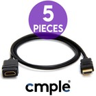 5 Pcs Hdmi Extension Cord 3 Ft 4k Hdmi Male To Female Cable Hdtv Projector Pc