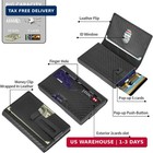 Men s Tactical Rfid Blocking Slim Wallet Metal Aluminum Card Case Money Clip New
