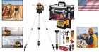 Self-leveling Rotary Laser Level Kit - 2000ft Range With Aluminum Tripod   Rod