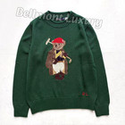 Polo Ralph Lauren Men   s Polo Bear Golfer Crewneck Knit Sweater Green Size M Nwt