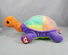 Ty Pillow Pals Snap The Turtle Plush Tie-dye Shell Embroidered Eyes Orange Head