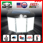4x Solar Power 432 Led Pir Motion Sensor Outdoor Security Garden Wall Lamp Light
