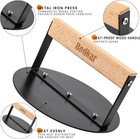 Burger Press  6  Round Heavy-duty Cast Iron Smash Bacon Press Meat Steak Press