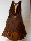 Iefiel Girls Brown Rhinestone Dance Dress Costume Sleeveless Open Back M