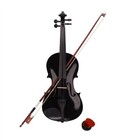 New 4 4 Full Size Acoustic Violin Case Bow Rosin Black Basswood Gift
