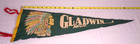 Gladwin Michigan Souvenir Felt Pennant Green 25  Vintage Travel Flag Am  Indian