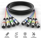 20 Ft 4 Channel Xlr Snake 4 Colored - Premium Xlr Male To Xlr Female Snake Ca   