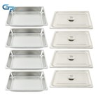 Stainless Steel Full Size Food Pans With Lids - Set Of 4 For Buffet Service