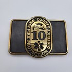 Vintage King County Fire Safety District 10 Award Solid Brass Paperweight Heavy 
