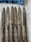 Antique Sterling Silver Handles Fruit Knives   Forks Hb  S Ornate 10 Piece Rare