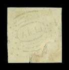 Peru 1858 Coat Of Arms 1p Rose Red  Scott  4 Used Vf  Aspect  1 Lima 5  Postmark