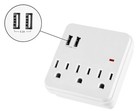 Wall Tap Surge Protector Adapter 3 Electrical Outlet   2 Usb Charging Ports