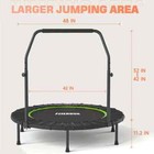 Foldable Fitness Trampoline With Adjustable Handrail 40 Inch Green Support 330lb
