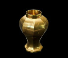 Vintage Solid Brass 7 Inch Octagonal Paneled India Hollywood Regency Glam Decor