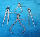 Vintage Starrett   Machinist Calipers dividers Lot Of 4 