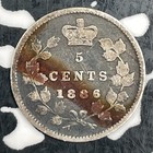 1886 Canada 5 Cents Lot f5275 Silver 