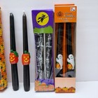 Vintage Halloween Taper Candles Lot Of 5 Pairs Pumpkins Ghost Skeleton