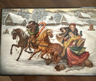 Fedoskino   Russian Hand Painted Lacquer Large Box    troyka    Signed By Artist