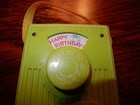 Vintage Fisher Price  768 Music Box Pocket Radio   Happy Birthday   1970   Works
