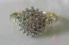 Real Moissanite 2 Ct Round Cut Cluster Engagement Ring 14k Yellow Gold Plated