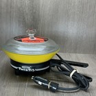 Vtg Empire Port A Fry 12 Volts Electric Fry Pan Glass Cover Lightweight Yellow