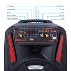 8  Portable Stereo Bluetooth Speaker Led Fm Radio Dj Party With Remote mic 1000w