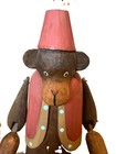 Hand-carved Wood Monkey Figurine Jointed Doll With Red Hat   Vest  Jointed Legs