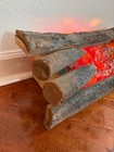 Vintage Electric Faux Fireplace Insert   No Heat Real Wood Logs Usa